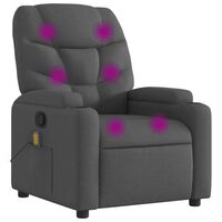 vidaXL Massage Recliner Chair Dark Gray Fabric