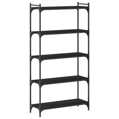 vidaXL Bookcase 5-Tier Black 31.5"x11.8"x60.6" Engineered Wood