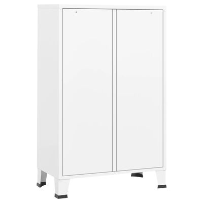 vidaXL Industrial Wardrobe White 26.4"x13.8"x42.1" Steel