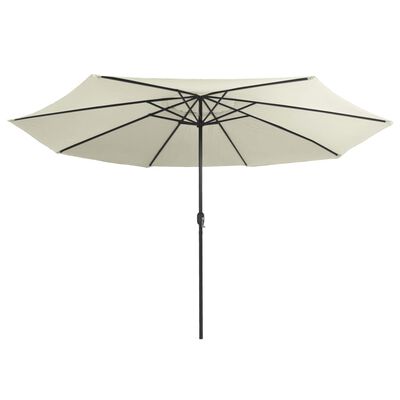 vidaXL Garden Parasol with Metal Pole 153.5" Sand White