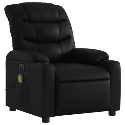 vidaXL Electric Massage Recliner Chair Black Faux Leather