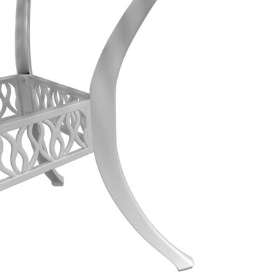 vidaXL Patio Table White Ø35.4"x29.5" Cast Aluminum