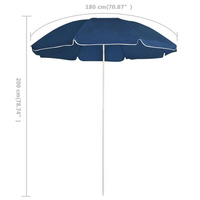 vidaXL Garden Parasol with Steel Pole Blue 70.9"