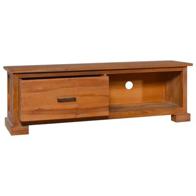 vidaXL TV Stand 44.1"x11.8"x14.6" Solid Wood Teak