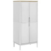 vidaXL Wardrobe FLORO White 30.3"x20.9"x67.3" Solid Wood Pine