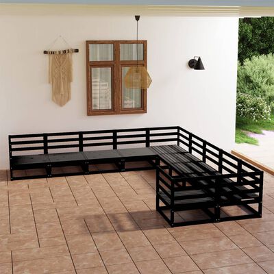 vidaXL 10 Piece Patio Lounge Set Solid Pinewood