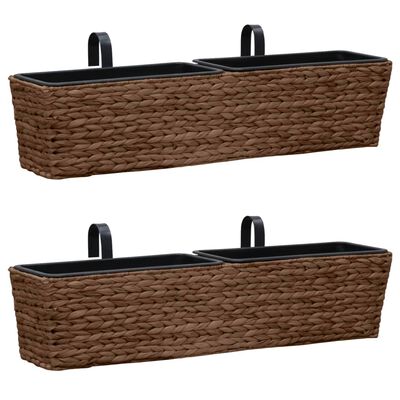 vidaXL Plant Pots 2 pcs Water Hyacinth Brown