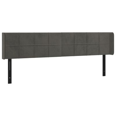 vidaXL LED Headboard Dark Gray 72"x6.3"x30.7"/34.6" Velvet