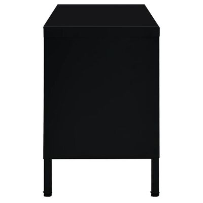 vidaXL TV Stand Black 35.4"x11.8"x17.3" Steel and Glass