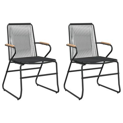 vidaXL 3 Piece Patio Dining Set Black PVC Rattan