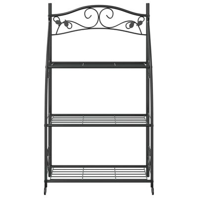 vidaXL Flower Rack Black 22"x11.8"x37.8" Steel