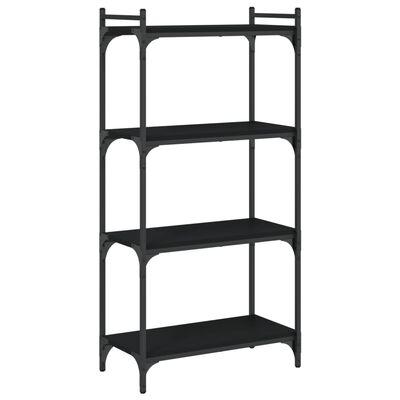 vidaXL Bookcase 4-Tier Black 23.6"x11.8"x47.2" Engineered Wood