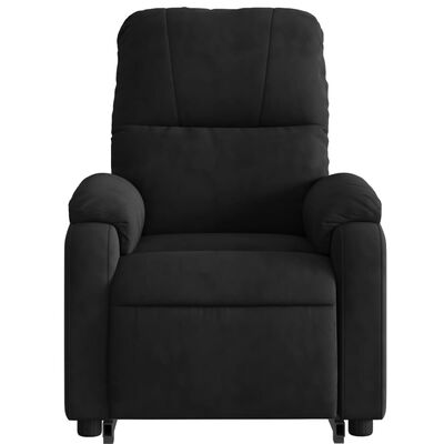 vidaXL Stand up Massage Recliner Chair Black Microfiber Fabric