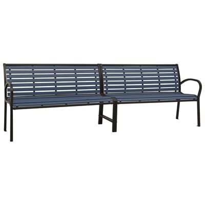 vidaXL Twin Patio Bench 98.8" Steel and WPC Black