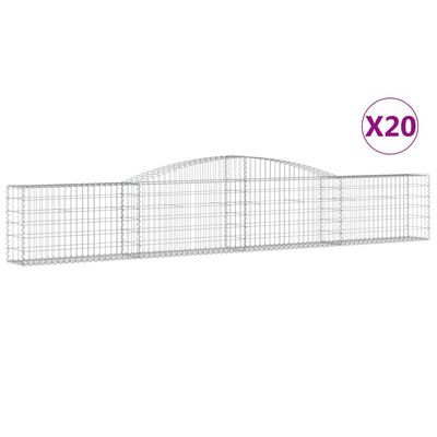 vidaXL Arched Gabion Baskets 20 pcs 157.5"x11.8"x23.6"/31.5" Galvanized Iron