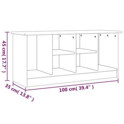 vidaXL Shoe Bench ALTA 39.4"x13.8"x17.7" Solid Wood Pine