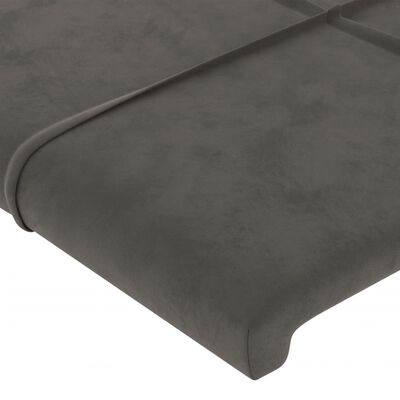 vidaXL LED Headboard Dark Gray 78.7"x2"x30.7"/34.6" Velvet