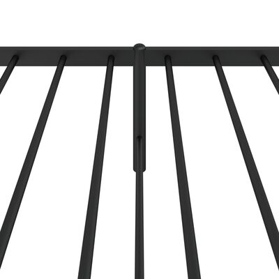 vidaXL Metal Bed Frame without Mattress with Headboard Black 39.4"x74.8"