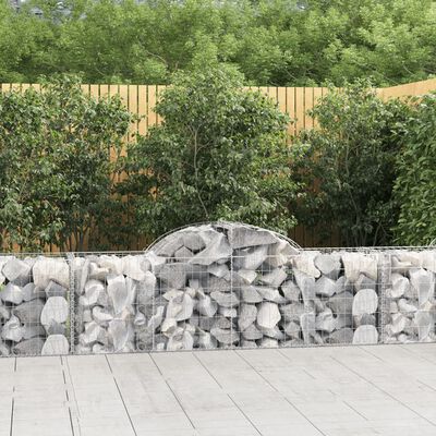 vidaXL Arched Gabion Baskets 9 pcs 78.7"x19.7"x23.6"/31.5" Galvanized Iron