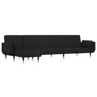 vidaXL L-shaped Sofa Bed Black 108.3"x55.1"x27.6" Velvet