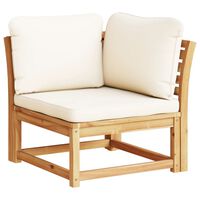 vidaXL Patio Footstool with Cushions Solid Wood Acacia