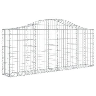 vidaXL Arched Gabion Baskets 2 pcs 78.7"x11.8"x31.5"/39.4" Galvanized Iron