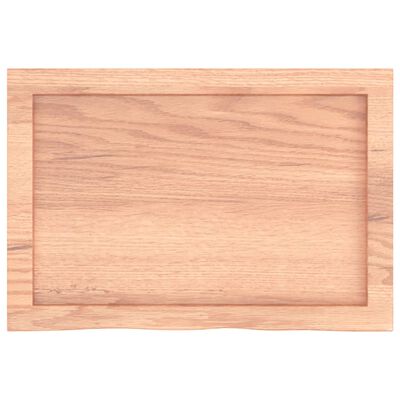 vidaXL Wall Shelf Light Brown 23.6"x15.7"x(0.8"-1.6") Treated Solid Wood Oak