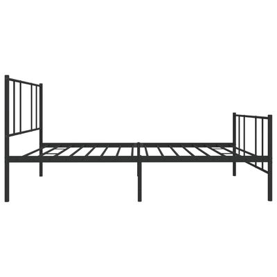 vidaXL Metal Bed Frame without Mattress with Footboard Black 39.4"x74.8"