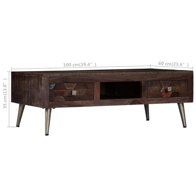 vidaXL Coffee Table Solid Reclaimed Wood 39.3"x23.6"x13.7"