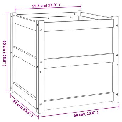 vidaXL Garden Planter 23.6"x23.6"x23.6" Impregnated Wood Pine