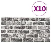 vidaXL 3D Wall Panels with Dark Gray Brick Design 10 pcs EPS