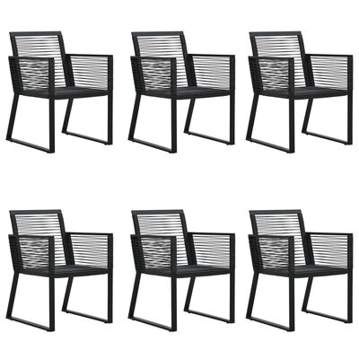 vidaXL 7 Piece Patio Dining Set Black PVC Rattan