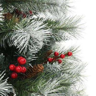 vidaXL Artificial Hinged Christmas Tree with Cones and Berries 47.2"