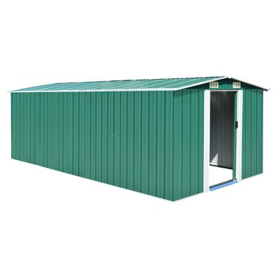 vidaXL Garden Shed 101.2" x 192.5" x 71.3" Metal Green