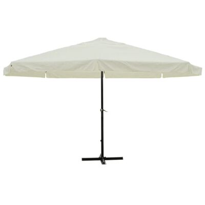 vidaXL Garden Parasol White Aluminum 196.9"