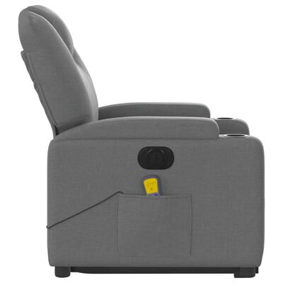 vidaXL Electric Stand up Massage Recliner Chair Dark Gray Fabric