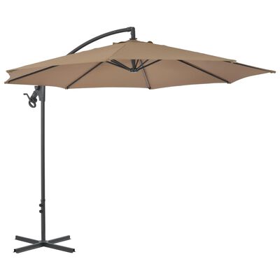 vidaXL Cantilever Garden Parasol with Steel Pole 118.1" Taupe