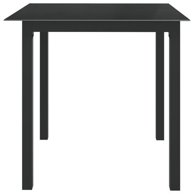 vidaXL Patio Table Black 31.5"x31.5"x29.1" Aluminum and Glass