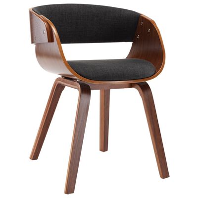 vidaXL Dining Chair Gray Bent Wood and Fabric