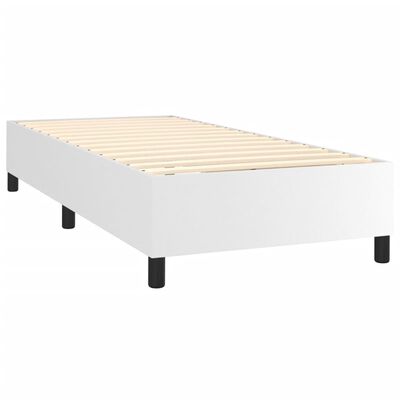 vidaXL Bed Frame White 39.4"x79.9" Twin XL Faux Leather