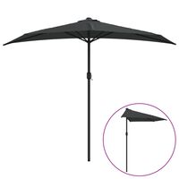 vidaXL Balcony Parasol with Aluminum Pole Anthracite 106.3"x56.7" Half