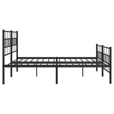 vidaXL Metal Bed Frame without Mattress with Footboard Black 76"x79.9"