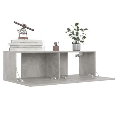 vidaXL 8 Piece TV Stand Set Concrete Gray Engineered Wood