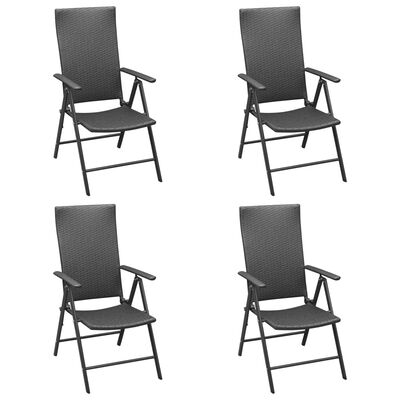 vidaXL 5 Piece Patio Dining Set Black