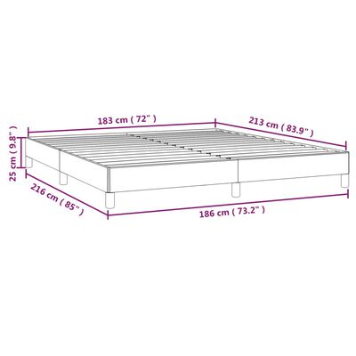 vidaXL Bed Frame Light Gray 72"x83.9" California King Fabric