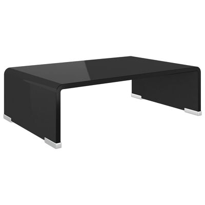 vidaXL TV Stand/Monitor Riser Glass Black 15.7"x9.8"x4.3"