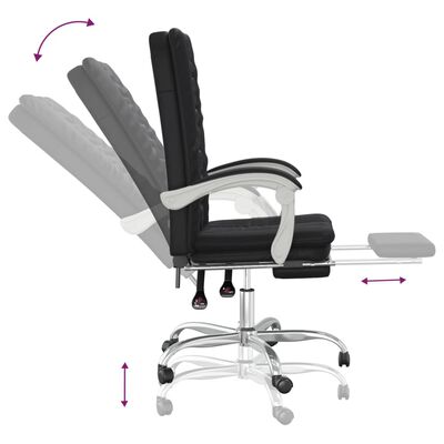 vidaXL Reclining Office Chair Black Faux Leather