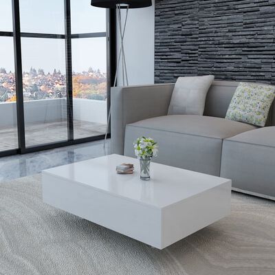 vidaXL Coffee Table High Gloss White