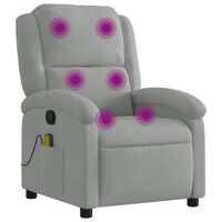 vidaXL Massage Recliner Chair Light Gray Velvet