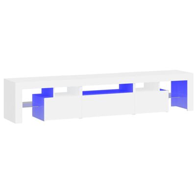 vidaXL TV Stand with LED Lights White 78.7"x14.4"x15.7"